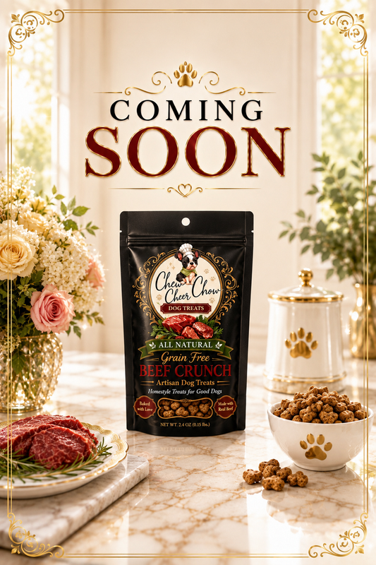 Chew Cheer Chow Grain-Free Beef Crunch Artisan Dog Treats | All-Natural High-Protein Training Treats | 2.4 oz Travel Size | Made in USA